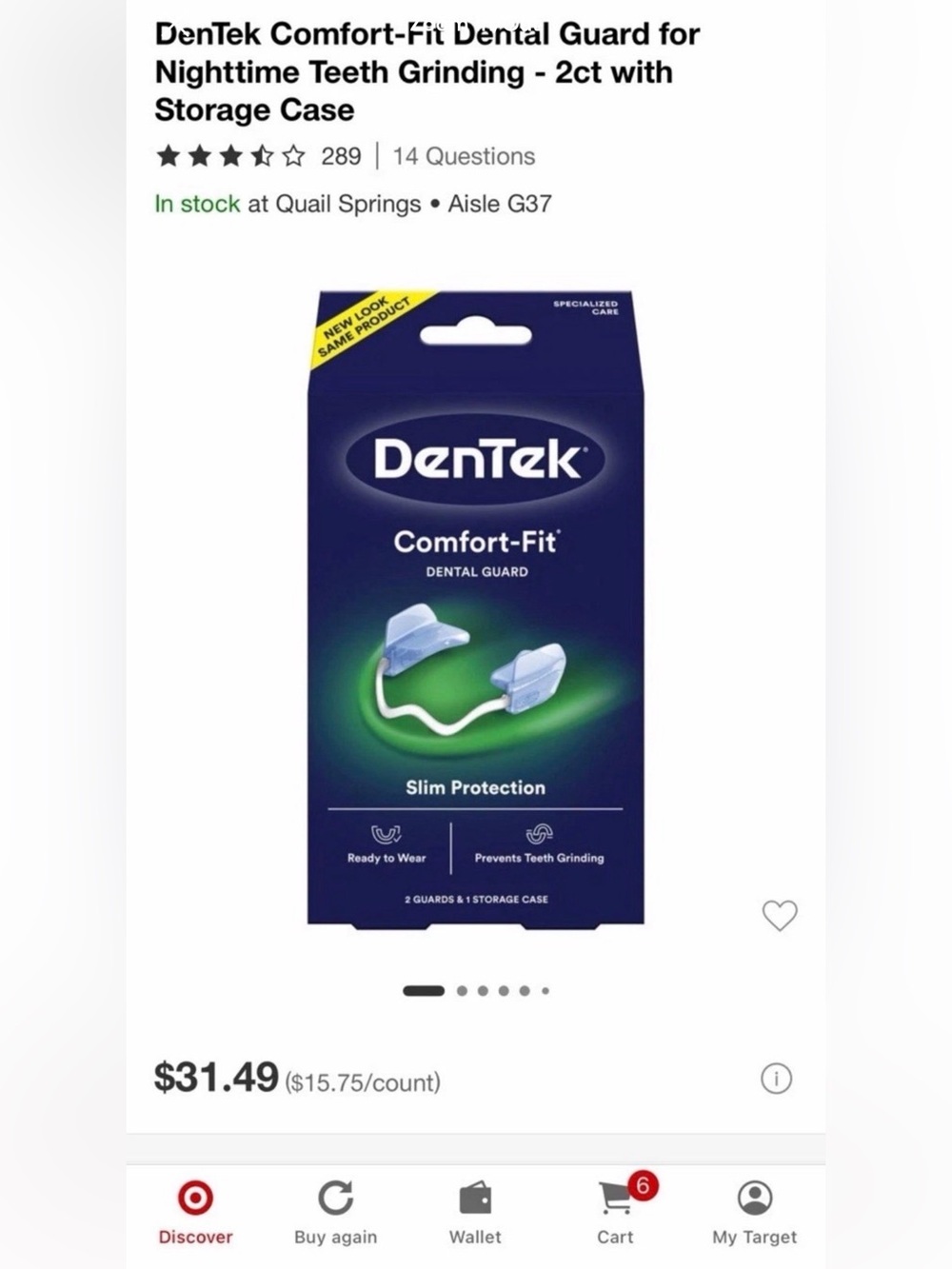 DenTek Comfort-Fit Dental Guards for Nighttime Teeth Grinding, 2 Count